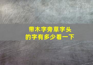 带木字旁草字头的字有多少看一下