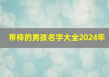 带梓的男孩名字大全2024年