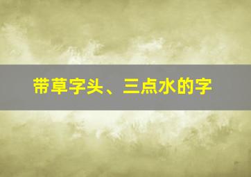 带草字头、三点水的字