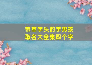 带草字头的字男孩取名大全集四个字