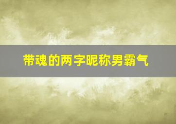 带魂的两字昵称男霸气