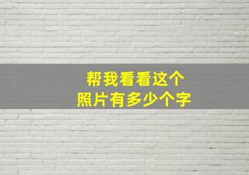 帮我看看这个照片有多少个字