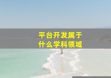 平台开发属于什么学科领域