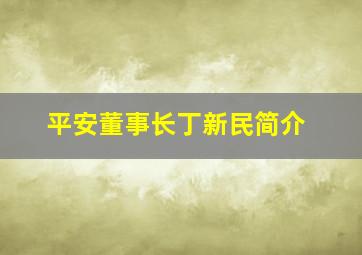 平安董事长丁新民简介