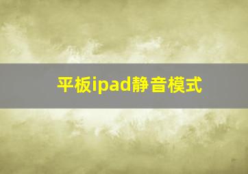 平板ipad静音模式