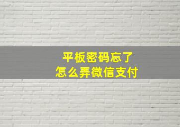 平板密码忘了怎么弄微信支付