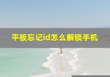 平板忘记id怎么解锁手机