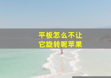 平板怎么不让它旋转呢苹果