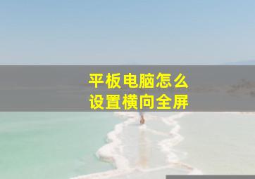 平板电脑怎么设置横向全屏