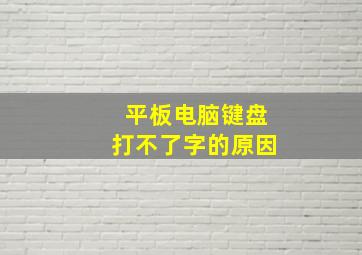 平板电脑键盘打不了字的原因