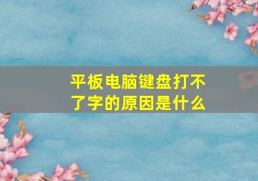 平板电脑键盘打不了字的原因是什么