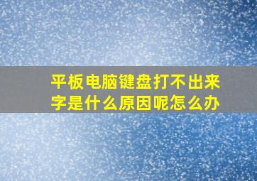 平板电脑键盘打不出来字是什么原因呢怎么办