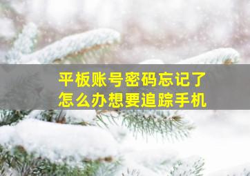 平板账号密码忘记了怎么办想要追踪手机