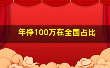 年挣100万在全国占比