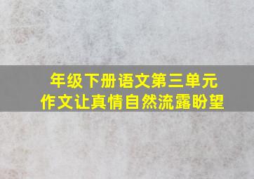 年级下册语文第三单元作文让真情自然流露盼望