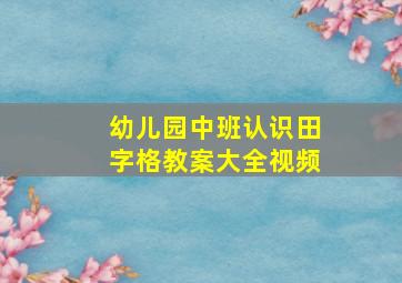 幼儿园中班认识田字格教案大全视频