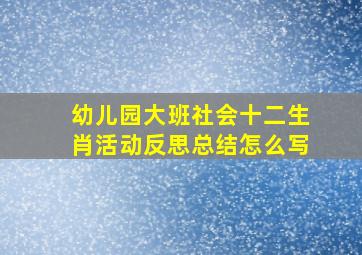 幼儿园大班社会十二生肖活动反思总结怎么写