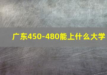 广东450-480能上什么大学