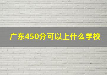 广东450分可以上什么学校