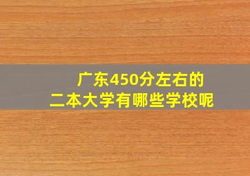 广东450分左右的二本大学有哪些学校呢