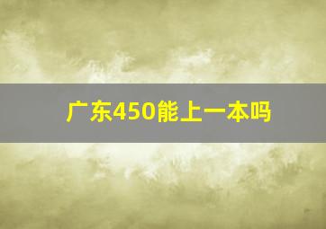 广东450能上一本吗