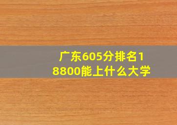 广东605分排名18800能上什么大学