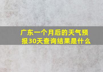 广东一个月后的天气预报30天查询结果是什么