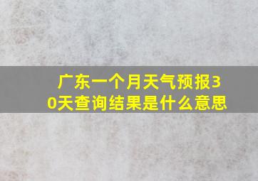 广东一个月天气预报30天查询结果是什么意思