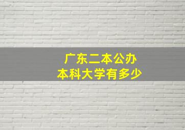 广东二本公办本科大学有多少