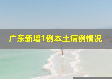 广东新增1例本土病例情况