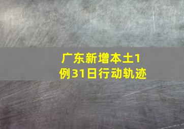 广东新增本土1例31日行动轨迹