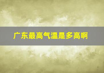 广东最高气温是多高啊