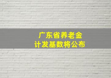 广东省养老金计发基数将公布