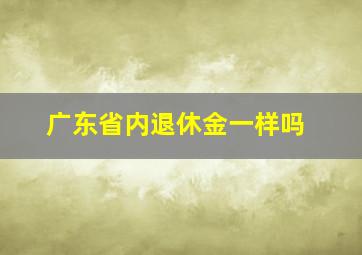 广东省内退休金一样吗