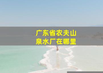 广东省农夫山泉水厂在哪里