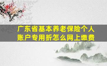 广东省基本养老保险个人账户专用折怎么网上缴费