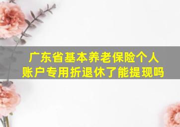 广东省基本养老保险个人账户专用折退休了能提现吗