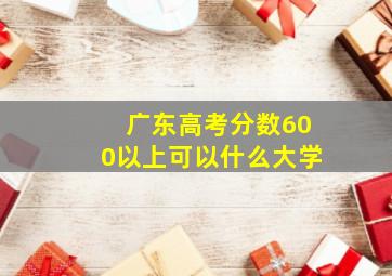 广东高考分数600以上可以什么大学