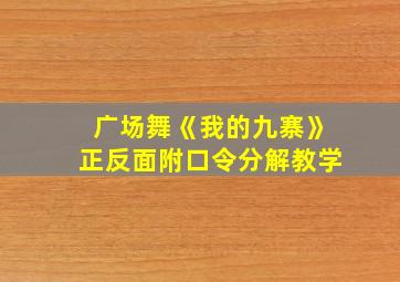 广场舞《我的九寨》正反面附口令分解教学