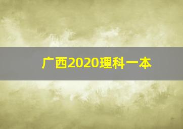 广西2020理科一本