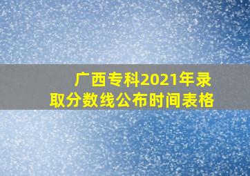 广西专科2021年录取分数线公布时间表格