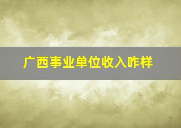 广西事业单位收入咋样