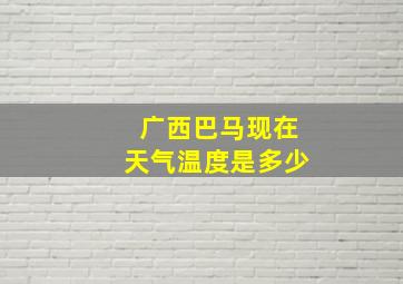 广西巴马现在天气温度是多少