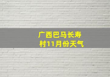 广西巴马长寿村11月份天气