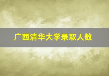 广西清华大学录取人数