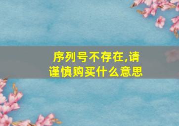 序列号不存在,请谨慎购买什么意思