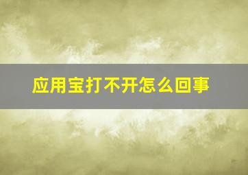 应用宝打不开怎么回事