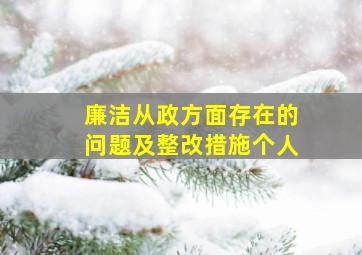 廉洁从政方面存在的问题及整改措施个人