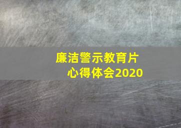 廉洁警示教育片心得体会2020