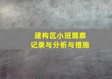 建构区小班观察记录与分析与措施